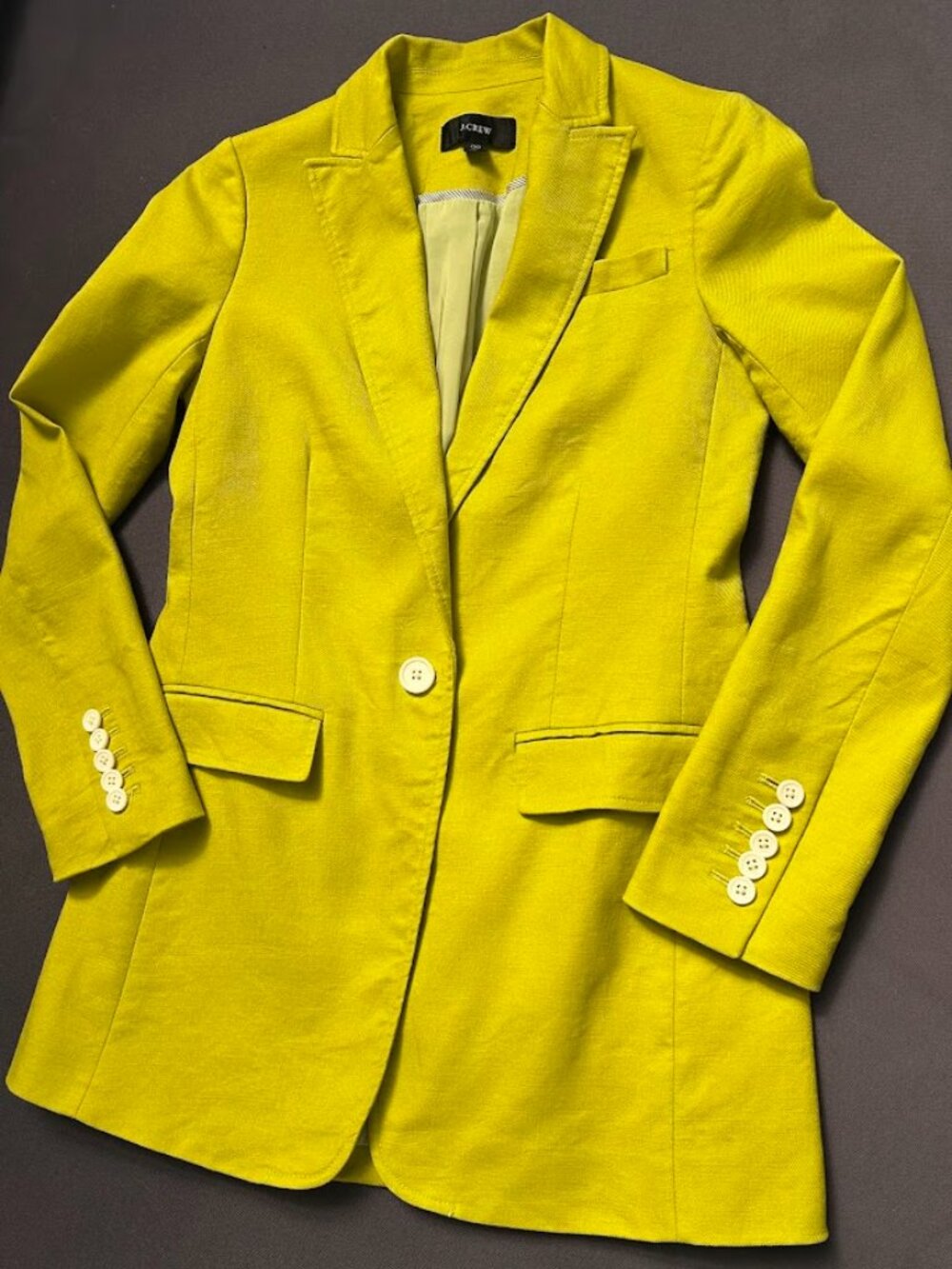 J. Crew chartreuse blazer, size small